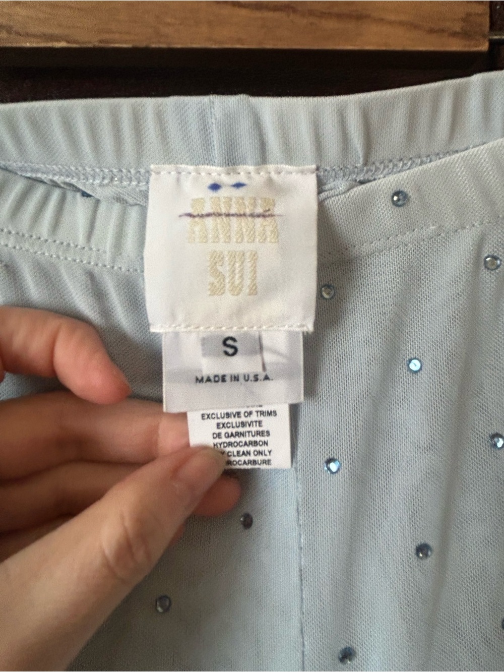 NWOT Anna Sui Baby Blue Rhinestone Tights - Picture 6 of 9